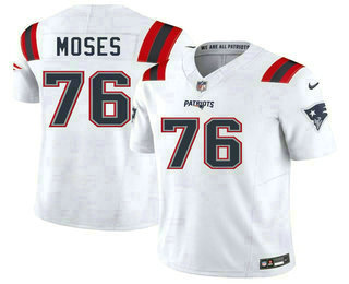 Men's New England Patriots #76 Morgan Moses White FUSE Vapor Limited Stitched Jersey