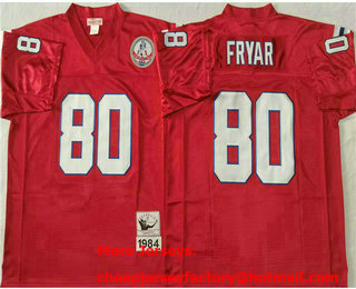 Men's New England Patriots #80 Irving Fryar Red Throwback Jersey