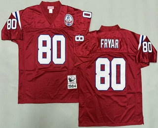 Men's New England Patriots #80 Irving Fryar Red Throwback Jersey
