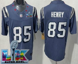 Men's New England Patriots #85 Hunter Henry Limited Gray Rivalries Super Bowl LX FUSE Vapor Jersey