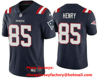 Men's New England Patriots #85 Hunter Henry Limited Navy Vapor Jersey