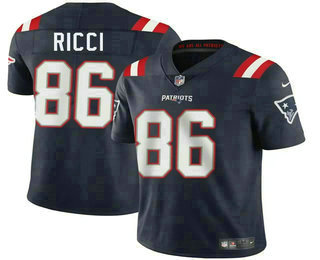 Men's New England Patriots #86 Giovanni Ricci Navy Vapor Limited Stitched Jersey