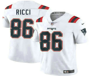 Men's New England Patriots #86 Giovanni Ricci White Vapor Limited Stitched Jersey