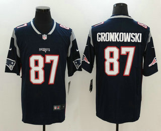 Men's New England Patriots #87 Rob Gronkowski Navy Blue 2017 Vapor Untouchable Stitched NFL Nike Limited Jersey