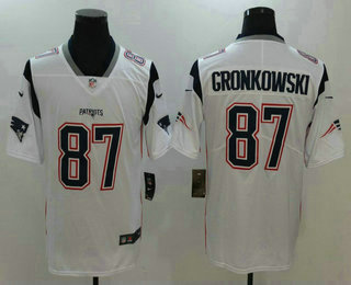 Men's New England Patriots #87 Rob Gronkowski White 2017 Vapor Untouchable Stitched NFL Nike Limited Jersey