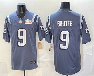 Men's New England Patriots #9 Kayshon Boutte Blue FUSE Super Bowl LX Rivalries Vapor Limited Stitched Jersey
