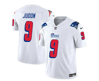 Men's New England Patriots #9 Matthew Judon White 2023 FUSE Throwback Limited Stitched Jersey