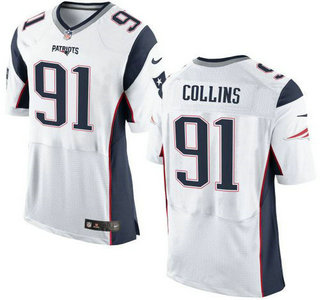 Men's New England Patriots #91 Jamie Collins White Road 2015 NFL Nike Elite Jersey
