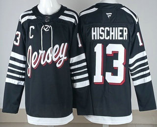 Men's New Jersey Devils #13 Nico Hischier Black Authentic Jersey