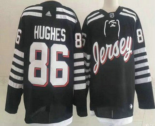 Men's New Jersey Devils #86 Jack Hughes Black Alternate Authentic Jersey