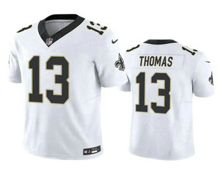 Men's New Orleans Saints #13 Michael Thomas White 2023 FUSE Vapor Limited Stitched Jersey
