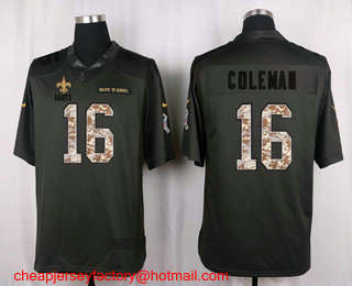 Men's New Orleans Saints #16 Brandon Coleman Black Anthracite 2016 Salute To Service Stitched NFL Nike Limited Jersey