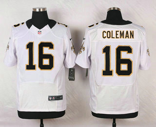 Men's New Orleans Saints #16 Brandon Coleman White Road Stitched NFL Nike Elite Jersey