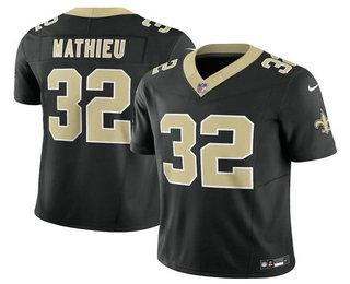 Men's New Orleans Saints #32 Tyrann Mathieu Black 2023 FUSE Vapor Limited Stitched Jersey
