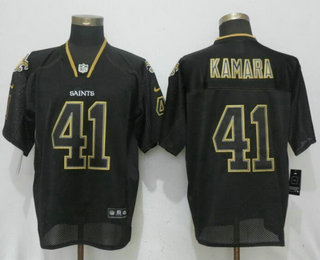 Men's New Orleans Saints #41 Alvin Kamara Lights Out Black Stitched NFL Nike Elite Jersey