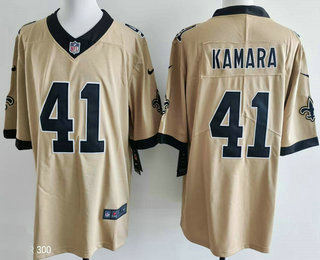 Men's New Orleans Saints #41 Alvin Kamara Limited Gold Alternate Vapor Jersey