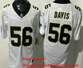 Men's New Orleans Saints #56 DeMario Davis Limited White FUSE Vapor Jersey