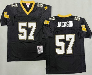 Men's New Orleans Saints #57 Rickey Jackson Black 1987 Throwback Jersey
