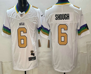 Men's New Orleans Saints #6 Tyler Shough Limited White Alternate FUSE Vapor Jersey