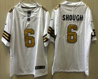 Men's New Orleans Saints #6 Tyler Shough Limited White Alternate Vapor Jersey