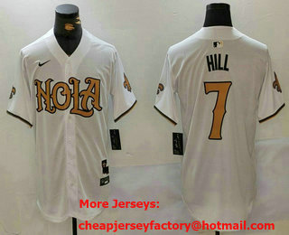 Men's New Orleans Saints #7 Taysom Hill White Nola Baseball Jersey