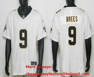 Men's New Orleans Saints #9 Drew Brees Limited White FUSE Vapor Jersey