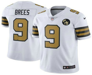 Men's New Orleans Saints #9 Drew Brees White With TB Patch 2016 Color Rush Stitched NFL Nike Limited Jersey