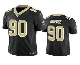 Men's New Orleans Saints #90 Bryan Bresee Black 2023 FUSE Vapor Limited Stitched Jersey