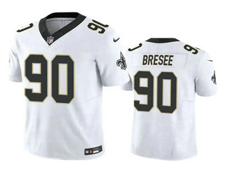 Men's New Orleans Saints #90 Bryan Bresee White 2023 FUSE Vapor Limited Stitched Jersey