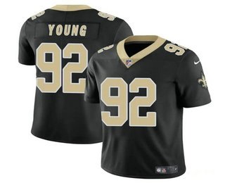 Men's New Orleans Saints #92 Chase Young Black Vapor Limited Stitched Jersey