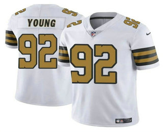 Men's New Orleans Saints #92 Chase Young White Color Rush Limited Stitched Jersey