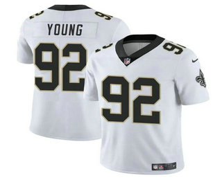 Men's New Orleans Saints #92 Chase Young White Vapor Limited Stitched Jersey