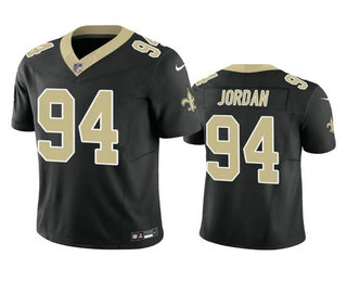 Men's New Orleans Saints #94 Cameron Jordan Black 2023 FUSE Vapor Limited Stitched Jersey
