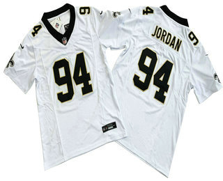 Men's New Orleans Saints #94 Cameron Jordan White 2023 FUSE Vapor Stitched Jersey
