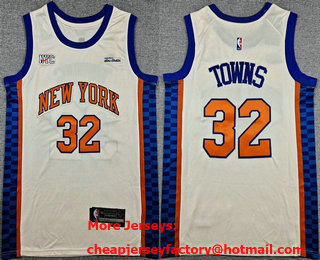Men's New Yok Knicks #32 Karl-Anthony Towns Cream 2025 City Edition Stitched Jersey