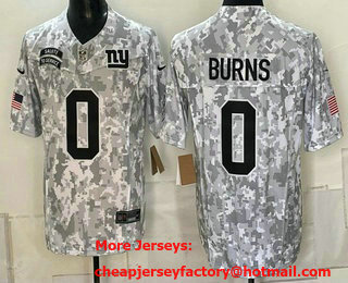 Men's New York Giants #0 Brian Burns Limited Arctic Camo 2024 Salute to Service Jersey