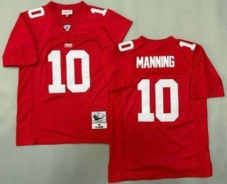 Men's New York Giants #10 Eli Manning Red 2004 Throwback Jersey