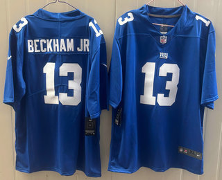 Men's New York Giants #13 Odell Beckham Jr Limited Blue Vapor Jersey