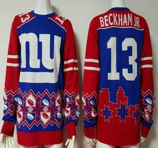 Men's New York Giants #13 Odell Beckham Jr Multicolor NFL Sweater