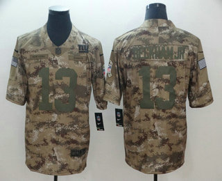 Men's New York Giants #13 Odell Beckham Jr 2018 Camo Salute to Service Stitched NFL Nike Limited Jersey