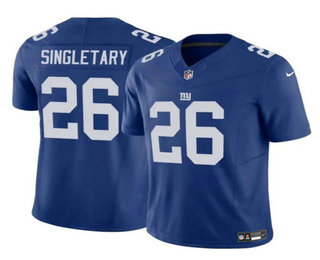 Men's New York Giants #26 Devin Singletary Blue 2023 FUSE Vapor Untouchable Limited Stitched Jersey