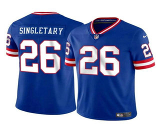 Men's New York Giants #26 Devin Singletary Royal Throwback Vapor Untouchable Limited Stitched Jersey