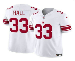 Men's New York Giants #33 Hassan Hall White 2023 FUSE Vapor Limited Stitched Jersey