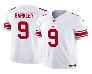 Men's New York Giants #9 Matt Barkley White 2023 FUSE Vapor Limited Stitched Jersey
