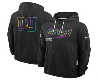 Men's New York Giants Black 2025 Crucial Catch Club Pullover Hoodie