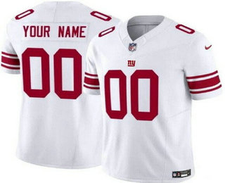 Men's New York Giants Customized Limited White FUSE Vapor Jersey