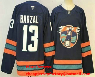 Men's New York Islanders #13 Mathew Barzal Navy Authentic Jersey