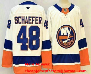 Men's New York Islanders #48 Matthew Schaefer White Authentic Jersey
