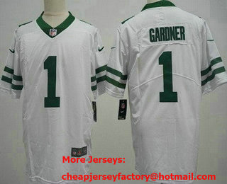 Men's New York Jets #1 Sauce Gardner Limited White Vapor Jersey