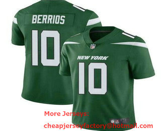 Men's New York Jets #10 Braxton Berrios Limited Green Vapor Jersey